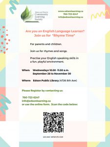 Rhyme Time for English Language Learners @ Edson Public Library