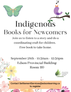 Indigenous Books for Newcomers @ Room 110 Provincial Building